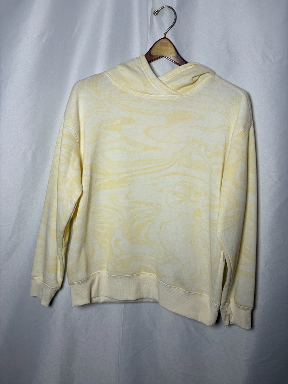 just be Cream & Pale Yellow Marble Cowl Sweater